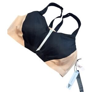 NWT VS Victoria Secret 36D Knockout Sports Bra Front Close Tan/Black Racerback